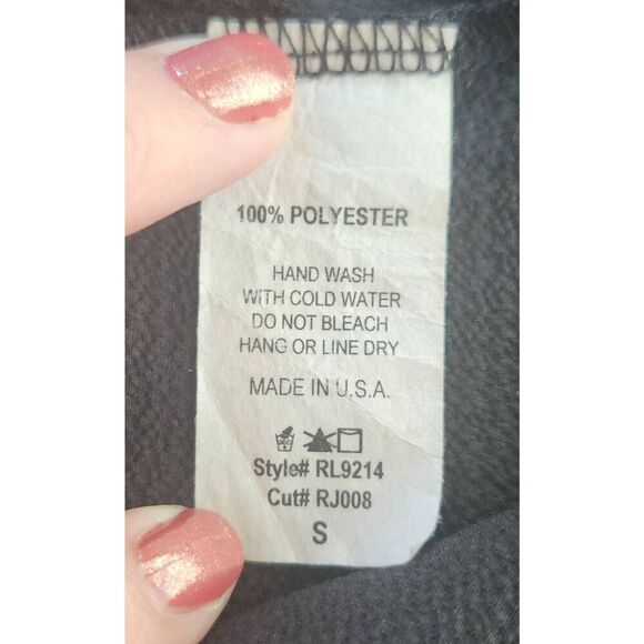 F32 Red Lolly black blouse with leopard print sleeves - Picture 8 of 8